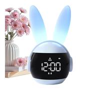 Kids Alarm Clock - Bunny Shape night lightt Touch Control Clock, Cute wakee Up Trainer, Soft Led Sleep Companion, Digital Time Reminder Device | Adorable Bedroom Table Decor For Girls, Children
