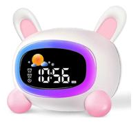 Kids Alarm Clock Cute Ok To Wake Alarm Clock for Kids Sleep Training Clock with Night Light And Sleep Sound Machine for Toddlers Boys Girls Teens Bedr