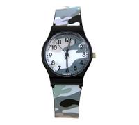 Kids Analog Watch, impermeable camuflaje cuarzo Wristwatch for Children, Sports Outdoor Timepiece, Fun Learning Tool for Students, ideal for Teaching Time Skills, Gris, Se référer au descriptif