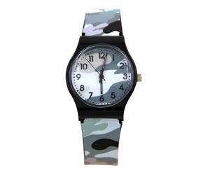 Kids Analog Watch, impermeable camuflaje cuarzo Wristwatch for Children, Sports Outdoor Timepiece, Fun Learning Tool for Students, ideal for Teaching Time Skills, Gris, Se référer au descriptif