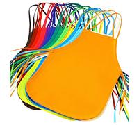 Kids' Artist Aprons,12Pcs Children Toddler Fabric Aprons for kids cooking,baking,Painting,Kids' Art & Craft Supplies,Waterproof 12 Colour,Age 2-8 years