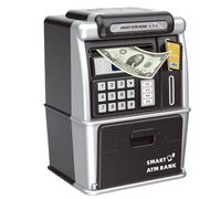 Kids ATM Machine, Small Electric Money Bank, Coin Recognition Toy, Automatic Bill Slot, Fun Banking Playset, (1-Piece), Boys, Girls, Saving, Cash, Home Indoor Outdoor Plaything