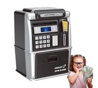 Kids ATM, Small Electric Money Box, Coin Recognition & Auto Bill Grab, Interactive Banking Toy (4.72x5.51x7.76 Inches), Fun Savings Bank for Boys and Girls to Store Coin, Cash