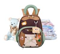 Kids Backpack - Cartoon School Bag, 12.6 Inches Color Blocking Small Backpack for Preschool, Nylon Breathable Animal Bag, Kids Travel Pack with Secure Buckle, Daily Carry Support for School Items