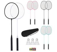 Kids Badminton Set - 2 Player Alloy Racket Pair, Backyard Game Kit, Lightweight Sports Equipment, Portable Carry Bag Set | For Children Family Outdoor Play Garden Park Training Recreation Activity