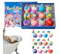 Kids Bath Balls - 12 Pieces Gentle, Rainbow Colorful with Refreshing, Bathing Accessory, Fun Gadget, Baths Set for Teen Family Friends Children Boys Girls Daughter and Relaxing Fun Bath Time