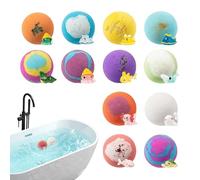Kids Bath Balls | 12 Pieces Gentle Refreshing Foaming Rainbow | Essential Oil Natural Organic Bath Bomb Gift for Children Boys Girls | for Teen Family Friends Children Boys Girls Daughter