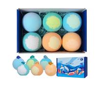 Kids Bath Balls, 6 Piece Organic Bubble Salt Bath Bomb Set, Gentle Fizzy Wash Toys for Girls, Colorful Bathing Relaxation Play Balls, Fun Tub Activity Set for Home Birthday Holiday Party Favors Use
