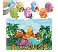 Kids Bath Balls - Dissolving Dinosaur Eggs, Fun Bath Salt Set with Fizzy Colorful Effect, Sensory Baths Toy, Baths Time Entertainment for Boys Young Child Preschoolers Home Travel Bathroom