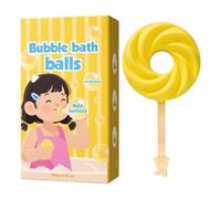 Kids Bath Balls Lollipop Shape Bath Set, Mild Fizzy Bubble Material Toy for Boys Girls, Fruity Marshmallow Scent Bathing Fun 120g Safe Gadget Time Play for Home Travel Bathroom Use