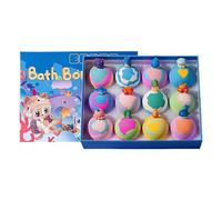 Kids Bath Balls - Rainbow Colorful Bath Set, 12-Piece Kids Stocking Stuffers, Fun Baths Accessory, Teen Family Friends Children Boys Girls Daughter Gift for Playful Baths Time