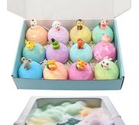 Kids Bath Bombs With Toys - 12 Piece Animal Theme Set, Surprise Inside Shower Product For Boys Girls, Fizzy Bath Ball Gift, Fun Holiday Playdate Essential | For Birthday Travel Hotel