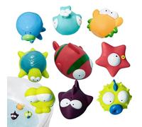 Kids Bath Toys - 9 Pieces Cartoon Animals Bathtub Toys, Floating No Hole Water Play Toy For Boys | Young Children, Engaging Bathing Entertainment Supporting Pool Beach Water For Ages 6-18 Months