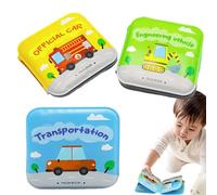 Kids BathBooks Set - 3,54 x 3,54 x 0,4 pulgadas impermeable Transport bathBook, 3 juguetes de baño coloridos, Long Lasting Educational Fun | Boys Learning Toy for bathtimePlay Fun Creative