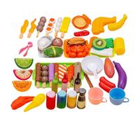 Kids BBQ Grill Playset - Play Food Kitchen Toy | Pretend Barbecue Set
