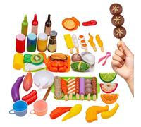 Kids BBQ Playset | Interactive Realistic Colorful Complete | 13.4 * 10.8 * 2inch Kids Food Toy Grill Playset - For Prechoolers Kindergarten Students Girls Daughter Son