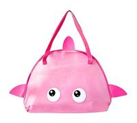 Kids Beach Bag - Seashell Collecting Foldable Pouch, Mesh Toy Tote, Children Treasure Sack | Cartoon Sand Free Shell Bags with Adjustable Straps for Boys Girls Young Child Preschoolers