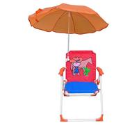 Kids Beach Chair with Umbrella, Foldable & Detachable Outdoor Chair with Canopy & Cartoon Pattern Portable for Beach Pool Park Garden Yard, Cowboy