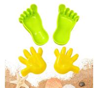 Kids Beach Sand Mold Toy Set | PP Material Hand Footprint Sculpting 6×11cm & 6×12.5cm Lightweight Safe Smooth Edges Creative Imaginative Outdoor Play Tool | Beach Sandbox Park Backyard Summer Camp Fam