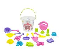 Kids Beach Toy Set, Sand Water Play Accessories, 6.1x3.9x5.3 Inch Bucket with 7-Piece Build, Sand Mold Kit, Durable with Vibrant Style, Outdoor Fun Set for Pool and Coastal Trips