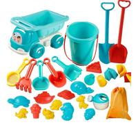 Kids Beach Toys, Children Summer Playset, 29 piezas Sand Toy Kit with Storage Bag, Rake, Watering Can, Sifters, and Shovels, Fun Outdoor Activity for Travel and Vacation