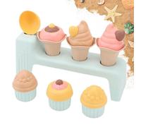 Kids Beach Toys Set - Sandbox Castle Building Kit for Outdoor Play | Ice Cream Bucket with Trowel and Molds, Colorful Sand Toy for Boys Girls Seaside Pool Lake Playground Activities