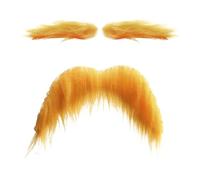 Kids Bigote Stick On - Bigote Fake Brown | Cabello facial disfraz falso | Disfraz para el cosplay de la fiesta del festival de Navidad de Halloween | Broma Falso bigote para adultos niños Mascarada de