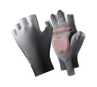 Kids Bike Gloves, Youth Cycling Mitts, Breathable Fingerless Grip Design & Half Finger Style, Kid Sport Handwear for Skateboard, Workout, Gymnastics, Outdoor, Children, Color Gray