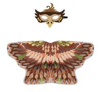 Kids Bird Costume - Owl Dress Up Toys | Comfortable Cosplay Outfit Set With Masque And Cloak, Bird Wing Cape And Masque For Carnival For Kids Halloween Birthday Christmas Carnival Stage School Masquer