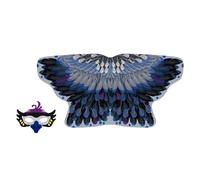 Kids Bird Costume - Owl Dress Up Toys | Comfortable Cosplay Outfit Set With Masque And Cloak, Bird Wing Cape And Masque For Carnival For Kids Halloween Birthday Christmas Carnival Stage School Masquer