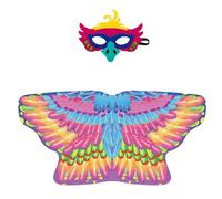 Kids Bird Costume - Owl Dress Up Toys | Comfortable Cosplay Outfit Set With Masque And Cloak, Bird Wing Cape And Masque For Carnival For Kids Halloween Birthday Christmas Carnival Stage School Masquer
