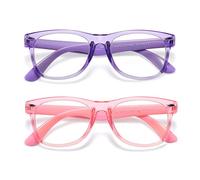 Kids Blue Light Blocking Glasses Girls Boys 2 Pack, Computer Glasses for Kids Girls Boys Age 3-9
