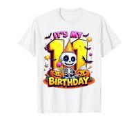 Kids Boo It's My 11th Birthday Girl Cute Ghost Halloween Camiseta
