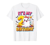 Kids Boo It's My 2nd Birthday Girl Cute Ghost Halloween Camiseta