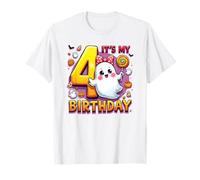 Kids Boo It's My 4th Birthday Girl Cute Ghost Halloween Camiseta