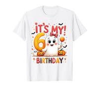 Kids Boo It's My 6th Birthday Girl Cute Ghost Halloween Camiseta