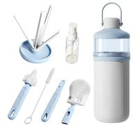 Kids Bottle Brush, Nipple Cleaner Brush, 7 Inches Food-Grade Bottle Cleaner with Handle, Silicone Nipple Soft Bristles, Kitchen Sink Cleaning Tool with Ergonomic Grip, Travel Bottles Accessory