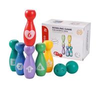 Kids Bowling Set - Bowling Pins Toy Playset, Fun Indoor Outdoor Bowlings Game for Children Use, Backyard Sports Toy, Lightweight Colourful , Active Play Set for Family 7.09x5.39x3.94 Inches