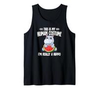 Kids Boys Girls This Is My Human Costume Really A Hippo Camiseta sin Mangas