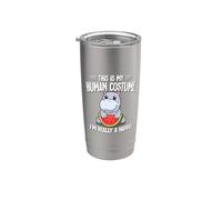 Kids Boys Girls This Is My Human Costume Really A Hippo Vaso térmico de acero inoxidable de doble pared