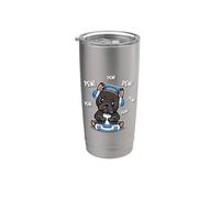 Kids Boys Girls Video Gamer Pew Black French Bulldog Lover Vaso térmico de acero inoxidable de doble pared