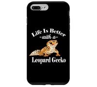 Kids Boys Reptile Happy Life Is Better Leopard Gecko Lover Carcasa para iPhone 7 Plus/8 Plus
