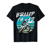 Kids Braaap Im 12 Dirt Bike 12th Birthday Bday Motocross Boy Camiseta