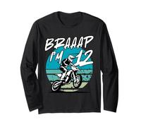 Kids Braaap Im 12 Dirt Bike 12th Birthday Bday Motocross Boy Manga Larga