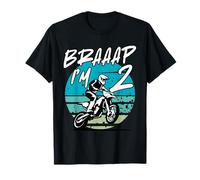 Kids Braaap Im 2 Dirt Bike 2nd Birthday Bday Motocross Boys Camiseta