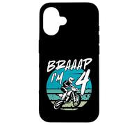 Kids Braaap Im 4 Dirt Bike 4th Birthday Bday Motocross Boys Carcasa para iPhone 16