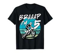 Kids Braaap Im 5 Dirt Bike 5th Birthday Bday Motocross Boys Camiseta