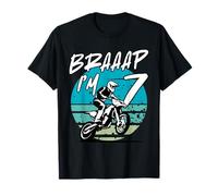 Kids Braaap Im 7 Dirt Bike 7th Birthday Bday Motocross Boys Camiseta