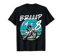 Kids Braaap Im 8 Dirt Bike 8th Birthday Bday Motocross Boys Camiseta