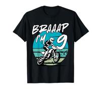 Kids Braaap Im 9 Dirt Bike 9th Birthday Bday Motocross Boys Camiseta